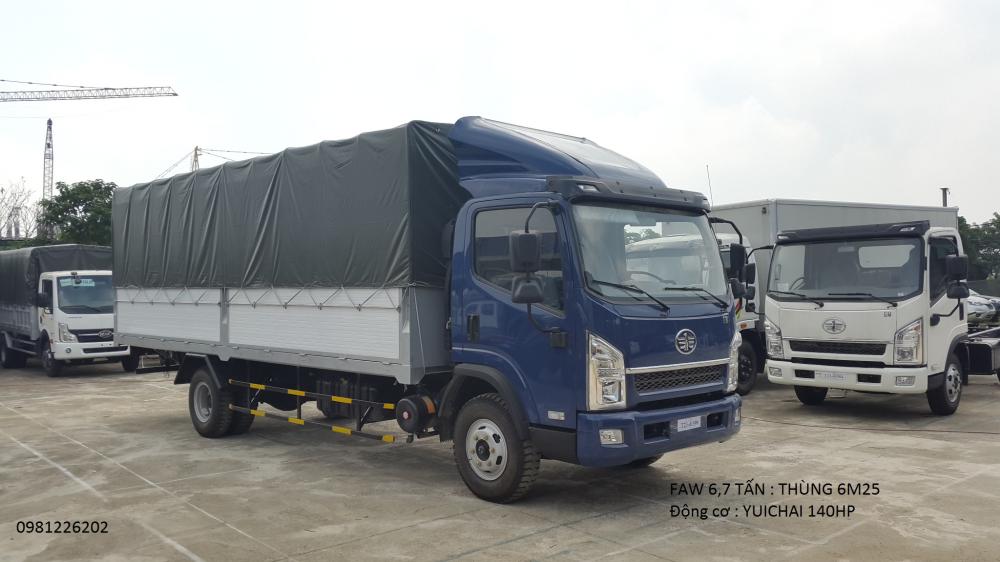 Xe tải 5 tấn - dưới 10 tấn 2016 - Xe tải Faw 6,7 tấn động cơ 140HP thùng dài 6m25 cabin Isuzu mới đang khuyến mại