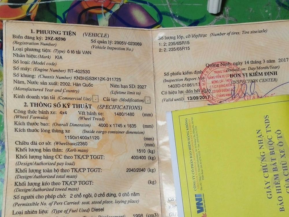 Kia Jeep 2002 - Cần bán xe ô tô Kia - Jeep màu trắng sản xuất năm 2002. Xe số sàn nhập khẩu Hàn Quốc