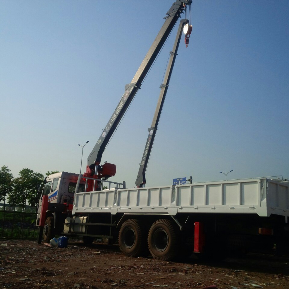 Xe tải 1000kg 2016 - Xe tải gắn cẩu 7 tấn Atom - xe tải Trường Giang gắn cẩu Atom 7 tấn