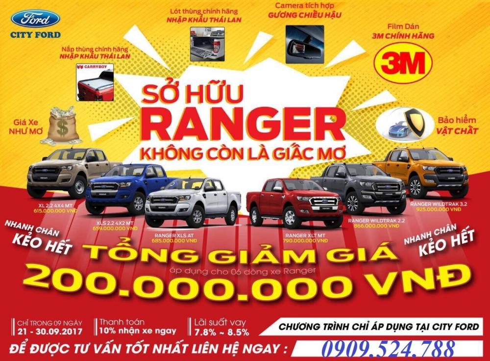 Ford Ranger 2017 - Bán ô tô Ford Ranger 2017, màu đỏ, nhập khẩu chính hãng, 600 triệu