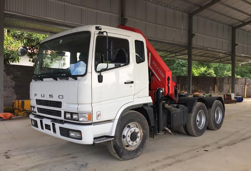 Xe tải 1000kg 2017 - Xe đầu kéo Fuso gắn cẩu gấp, cẩu xếp Palfinger 10 tấn