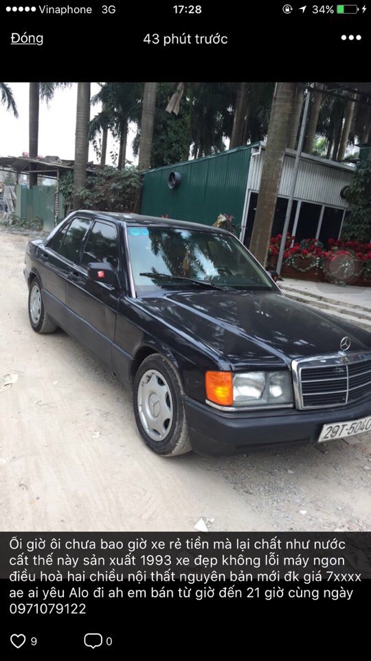Mercedes-Benz 190 E 1993 - Bán xe cũ Mercedes 190 E SX 1993