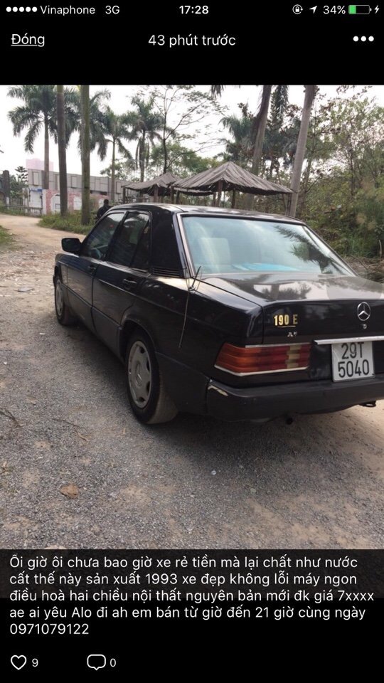 Mercedes-Benz 190 E 1993 - Bán xe cũ Mercedes 190 E SX 1993