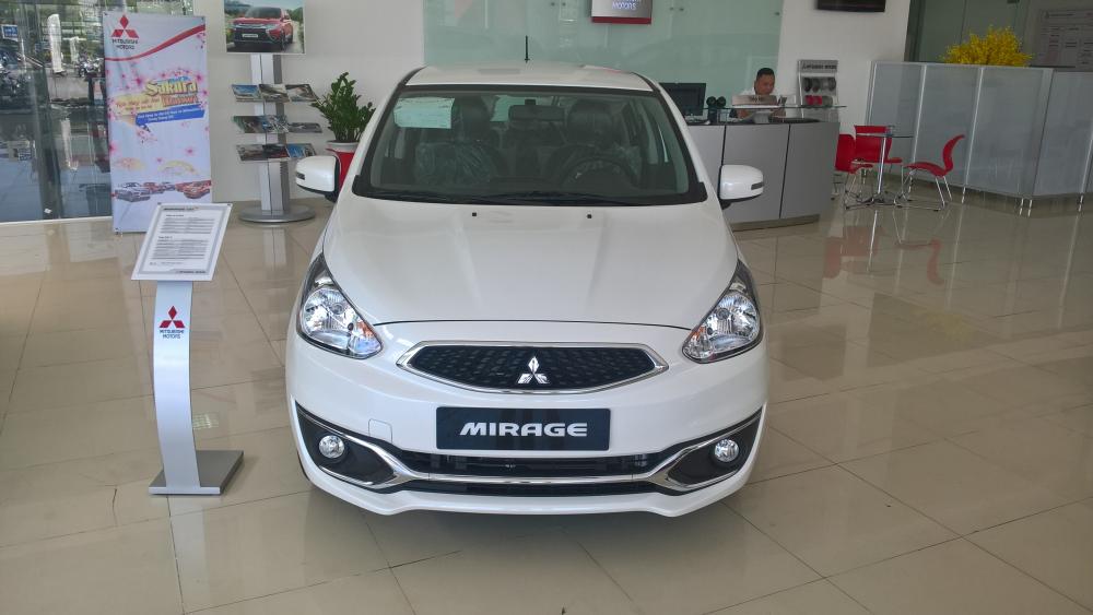 Mitsubishi Mirage 2018 - Bán Mitsubishi Mirage tại Đà Nẵng, màu trắng, nhập khẩu nguyên chiếc, giá 436tr, số tự động, LH Quang: 0905596067