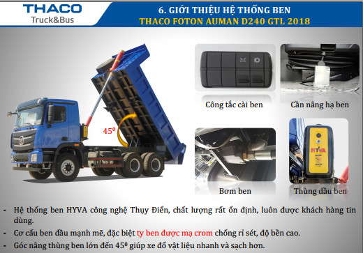 Thaco AUMAN D240 GTL 2017 - Bán xe Ben 3 chân Auman D240 GTL Vũng Tàu- trả góp lãi suất thấp- xe Ben 15 tấn 