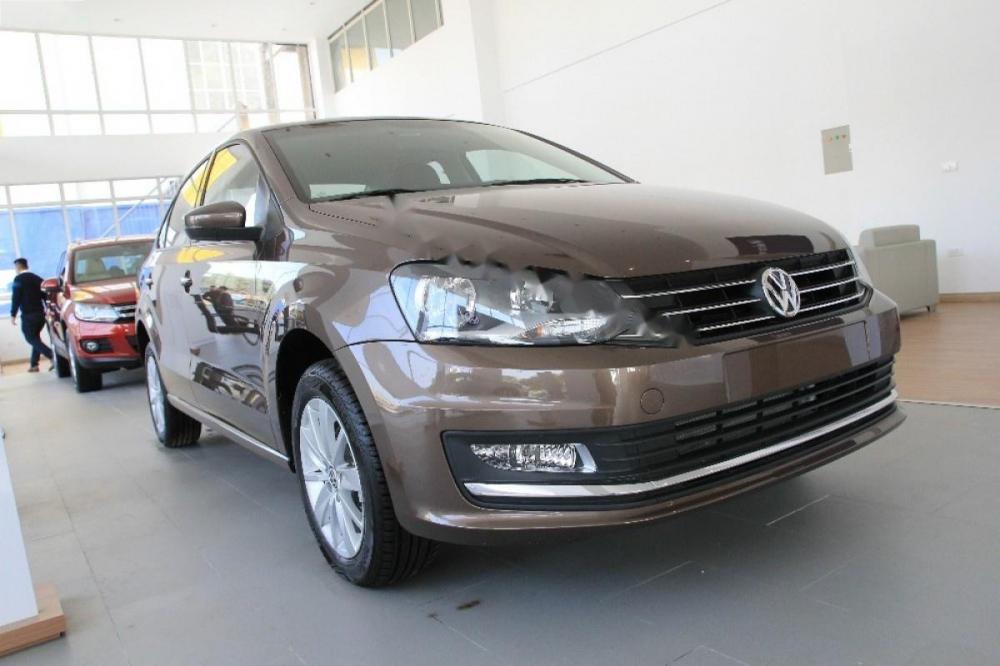 Volkswagen Polo 1.6 AT 2017 - Bán xe Volkswagen Polo 1.6 AT năm sản xuất 2017, màu nâu, nhập khẩu, giá tốt