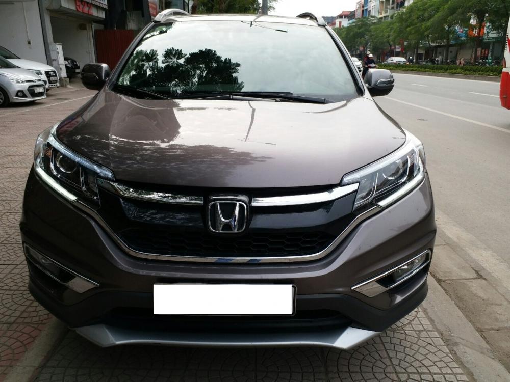 Honda CR V 2.0 2016 - Bán Honda CR-V 2.0 AT sản xuất 12/2016 màu nâu, nội thất kem, số tự động, biển Hà Nội