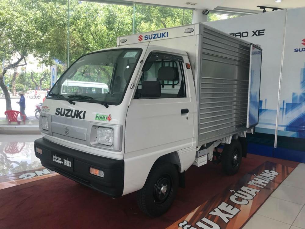 Suzuki Super Carry Truck 2018 - Bán Suzuki Truck 490 kg cửa lùa 2018, chạy được phố cấm, màu trắng, giá 280 tr - LH 0911.935.188