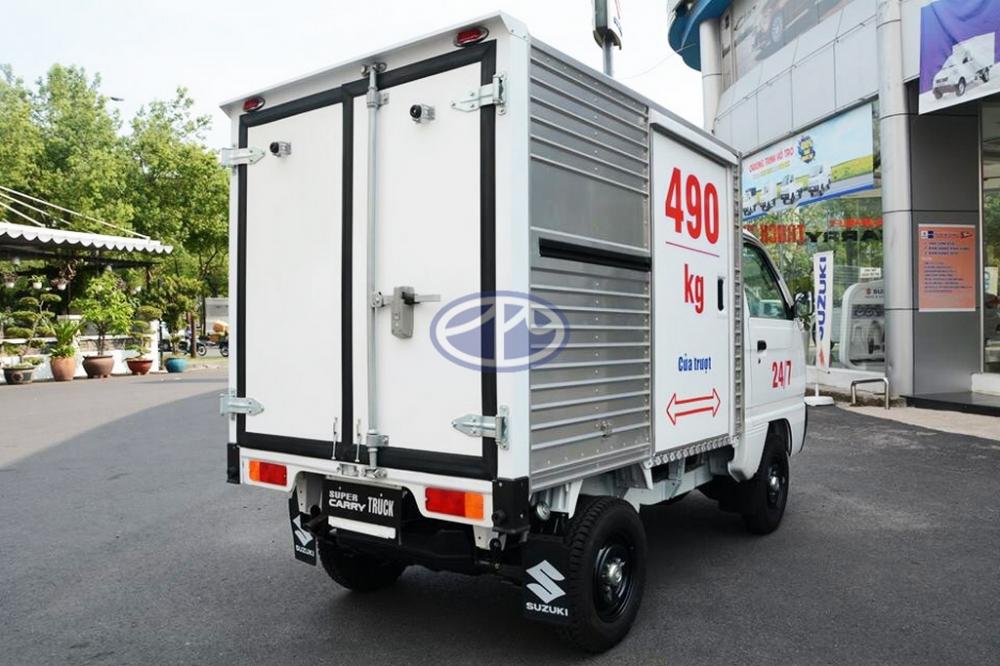 Xe tải Dưới 500kg 2018 - Bán xe tải Suzuki 490kg thùng kín – Cửa trượt, nhập khẩu linh kiện