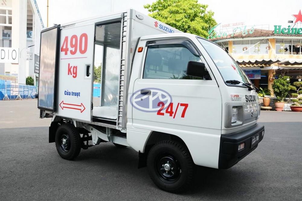 Xe tải Dưới 500kg 2018 - Bán xe tải Suzuki 490kg thùng kín – Cửa trượt, nhập khẩu linh kiện