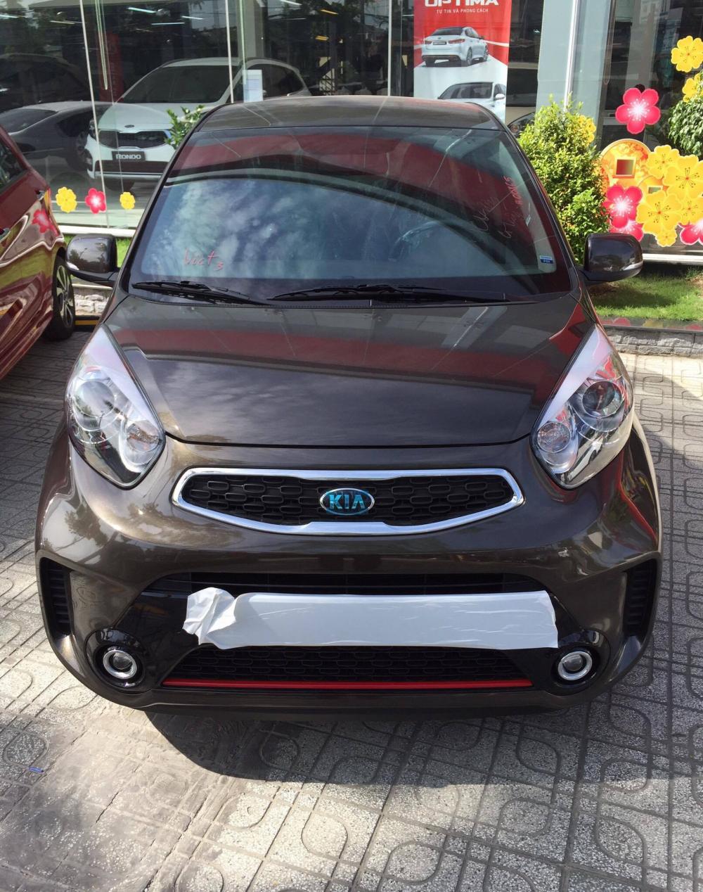 Kia Morning S AT 2018 - Cần bán xe Kia Morning S AT năm 2018, màu nâu, 390tr, trả góp 6tr mỗi tháng