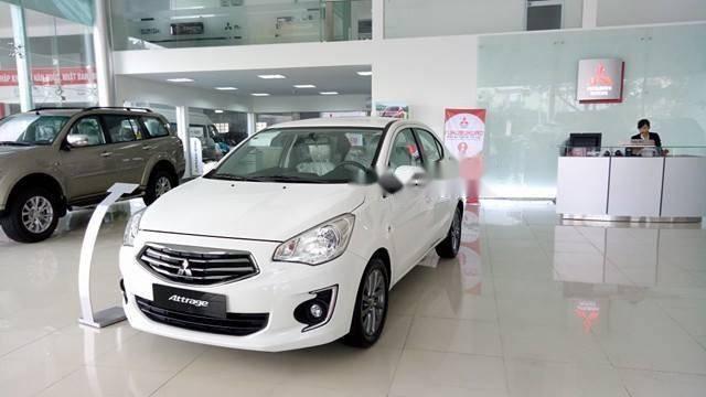 Mitsubishi Attrage  1.2 CVT Eco 2018 - Cần bán Mitsubishi Attrage sản xuất năm 2018, màu trắng, xe nhập, 395 triệu