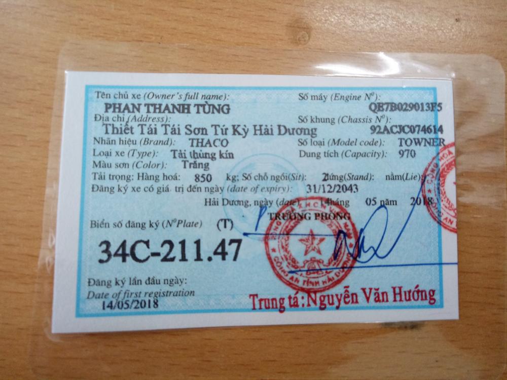 Thaco TOWNER 800 2018 - Bán xe ô tô Thaco Towner800 mới 98 %