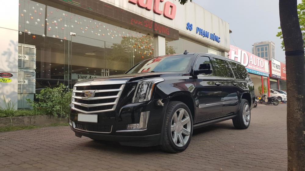 Cadillac Escalade 2015 - Bán Cadilac Escalede ESV Premium sản xuất 2015 màu đen, nội thất nâu đỏ