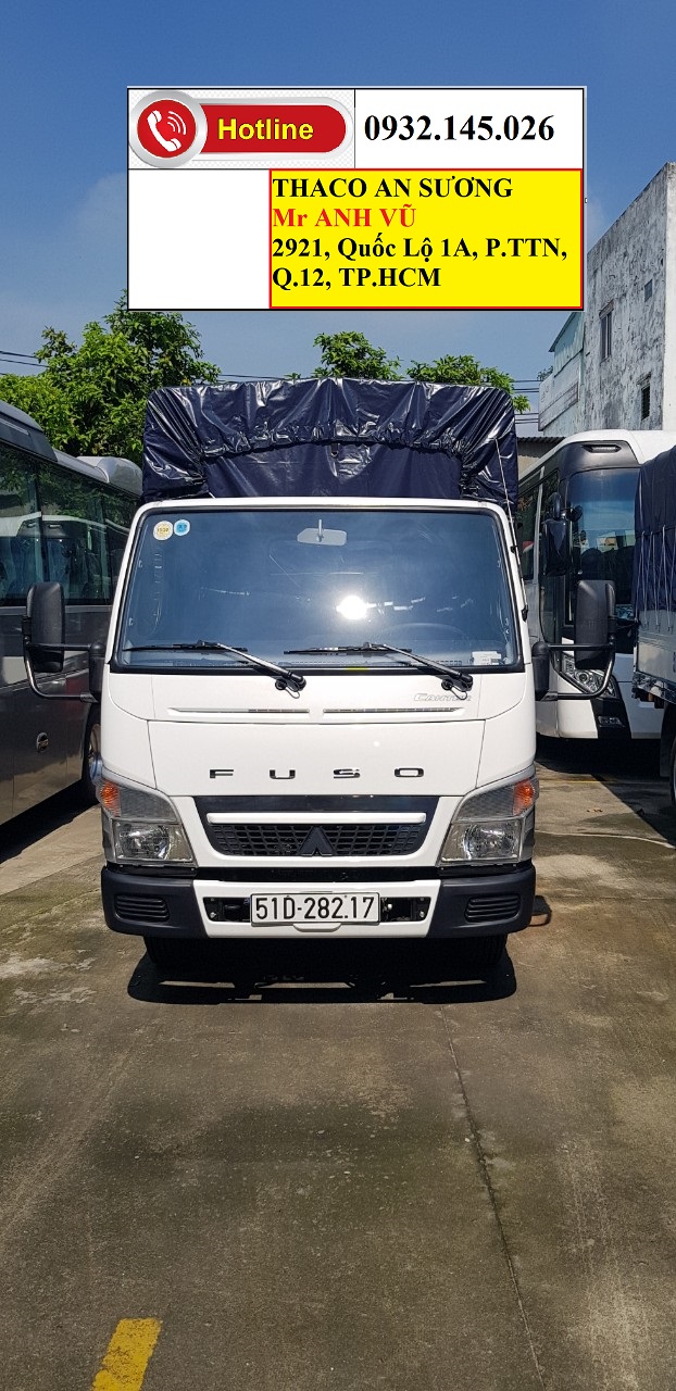 Genesis 2018 - Xe tải Fuso Canter 4.99 động cơ Mitsubishi thùng kín mui bạt, tải 2100 Kg. Xe tải Fuso Canter 4.99 tải 2T1