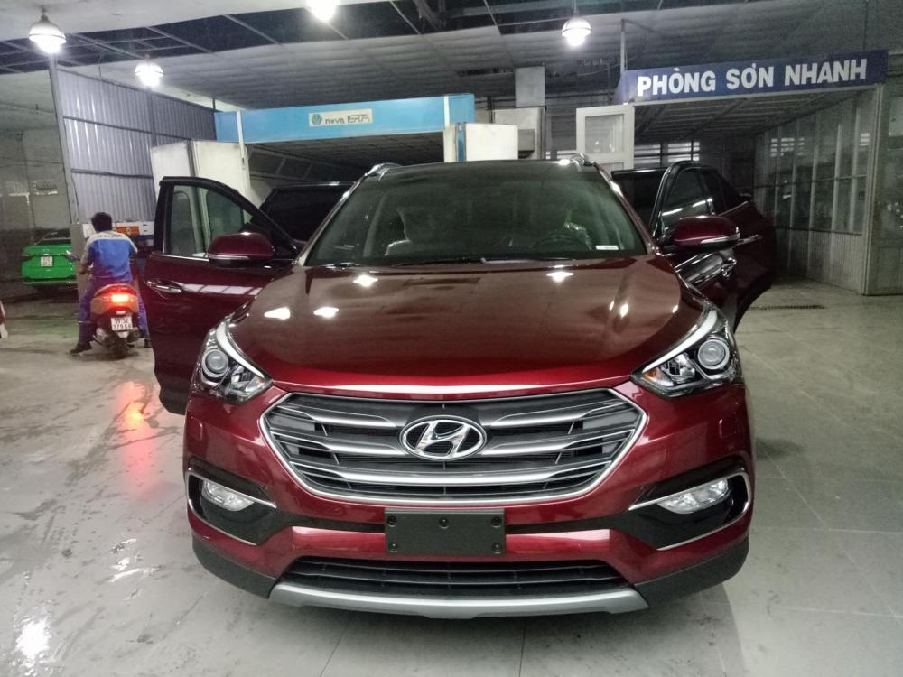 Hyundai Santa Fe 2.4AT 2018 - Bán Hyundai Santa Fe 2.4AT đặc biệt 2018, máy xăng, màu đỏ, giao ngay