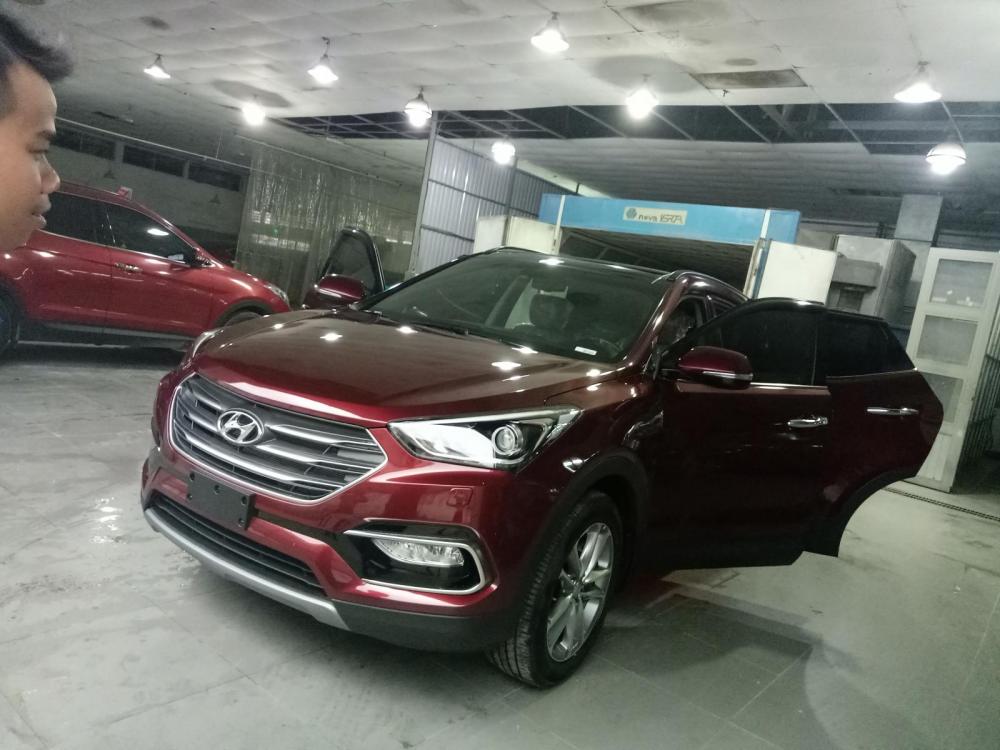 Hyundai Santa Fe 2.4AT 2018 - Bán Hyundai Santa Fe 2.4AT đặc biệt 2018, máy xăng, màu đỏ, giao ngay