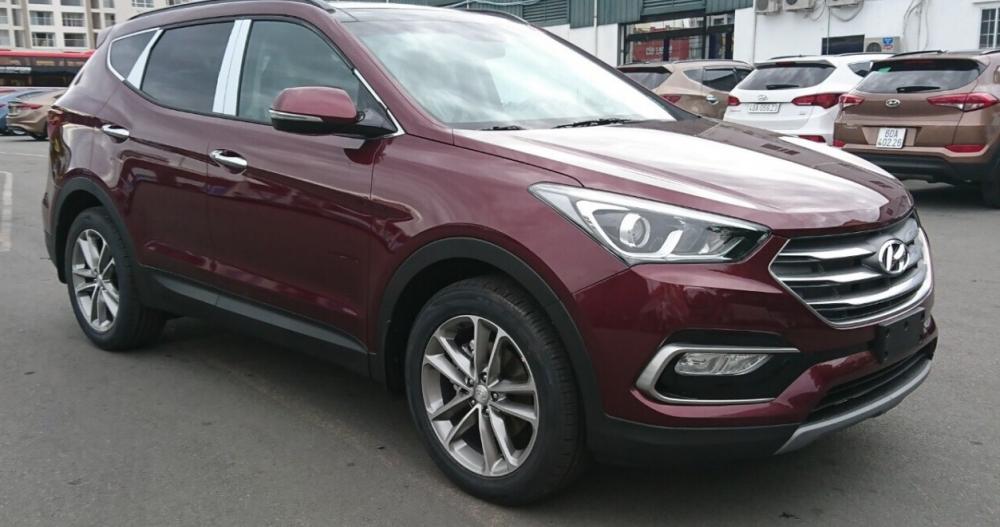 Hyundai Santa Fe 2.4AT 2018 - Bán Hyundai Santa Fe 2.4AT đặc biệt 2018, máy xăng, màu đỏ, giao ngay