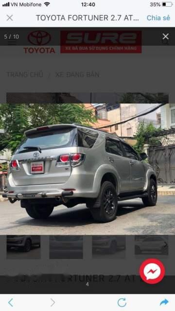 Toyota Fortuner 2.7AT 2015 - Bán Toyota Fortuner 2.7AT năm sản xuất 2015, màu bạc 