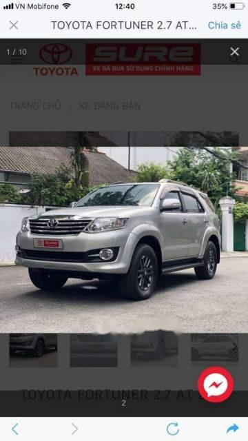 Toyota Fortuner 2.7AT 2015 - Bán Toyota Fortuner 2.7AT năm sản xuất 2015, màu bạc 