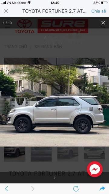 Toyota Fortuner 2.7AT 2015 - Bán Toyota Fortuner 2.7AT năm sản xuất 2015, màu bạc 