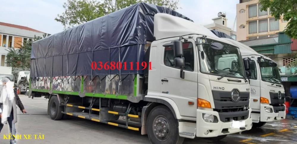 Hino 500 Series FG8JPSU 2018 - Bán xe tải thùng mui bạt Hino 500 Series FG8JPSU năm 2018, màu trắng