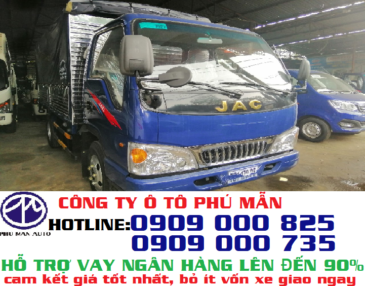 Xe tải 1 tấn - dưới 1,5 tấn   2018 - Bán ô tô xe tải Jac 2T4 đời 2018, màu xanh lam, nhập khẩu nguyên chiếc, giá chỉ 298 triệu