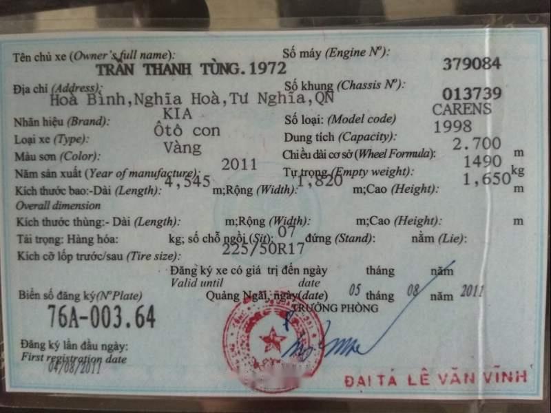 Kia Carens 2011 - Cần bán xe Kia Carens 2011, giá chỉ 310 triệu