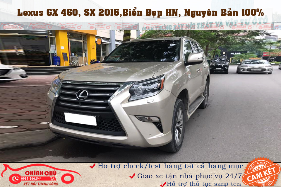 Lexus GX 460 2015 - Chính chủ bán Lexus GX 460 đời 2016, màu vàng cát, nội thất kem, biển HN, giá hơn 3 tỷ