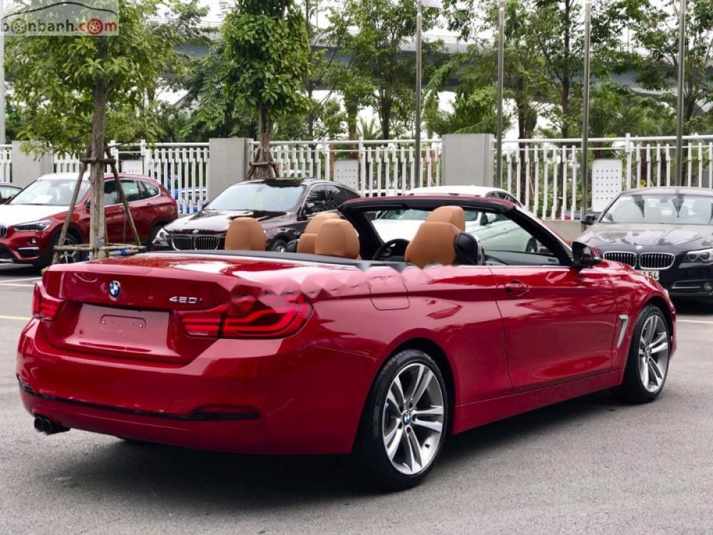 BMW 4 Series 420 Convertible 2019 - Bán xe BMW 420i Convertible mui trần mới 100%, số tự động, màu đỏ/nội thất nâu da bò