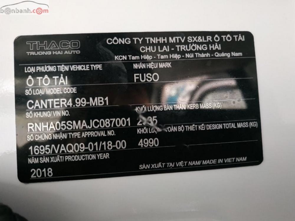 Genesis 2019 - Bán ô tô Fuso Canter sản xuất 2019, màu trắng, giá tốt