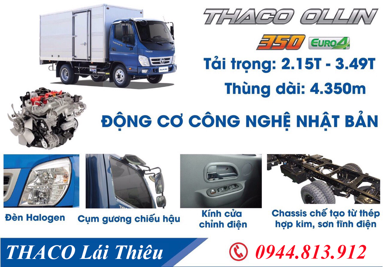 Thaco OLLIN 350.E4 2019 - Bán xe Ollin 350.E4, động cơ Isuzu đời 2018, có hỗ trợ trả góp. LH: 0944.813.912