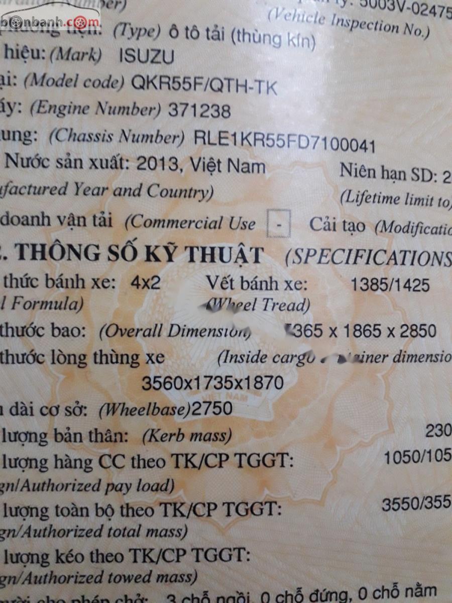 Isuzu QKR   2013 - Cần bán Isuzu QKR đời 2013, màu trắng, nhập khẩu