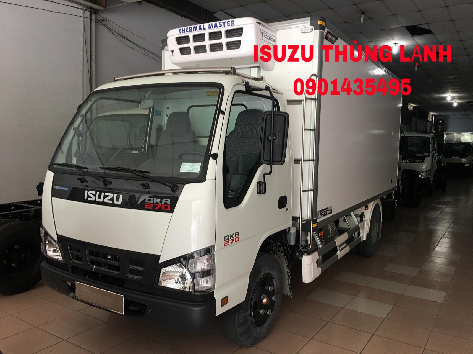 Isuzu QKR 2022 - Isuzu thùng đông lạnh, KM máy lạnh, 12 phiếu bảo dưỡng, radio MP3