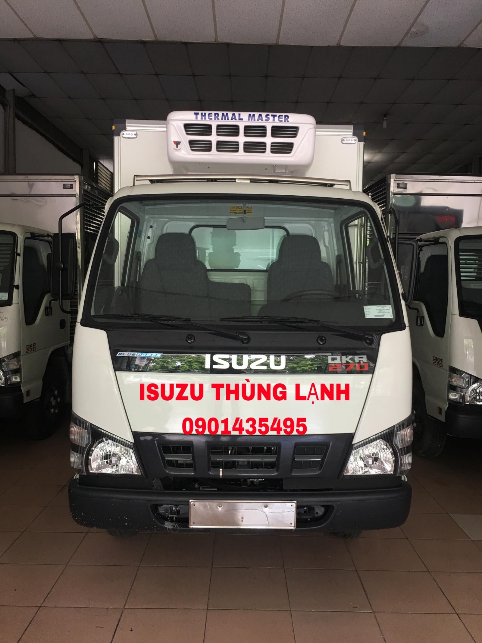 Isuzu QKR 2022 - Isuzu thùng đông lạnh, KM máy lạnh, 12 phiếu bảo dưỡng, radio MP3