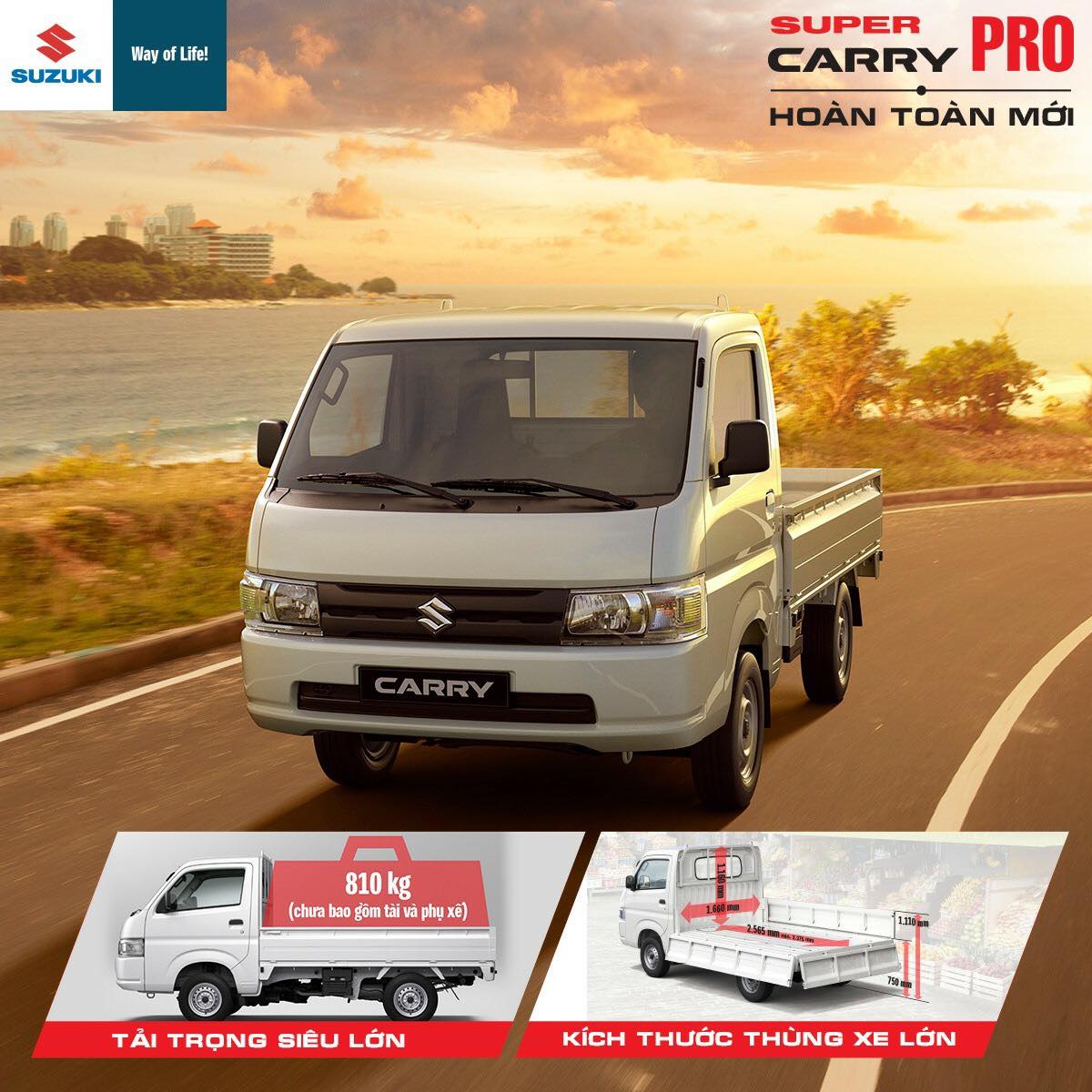 Suzuki Super Carry Pro 2019 - Cần bán Suzuki Super Carry Pro đời 2019, màu trắng, 1 triệu