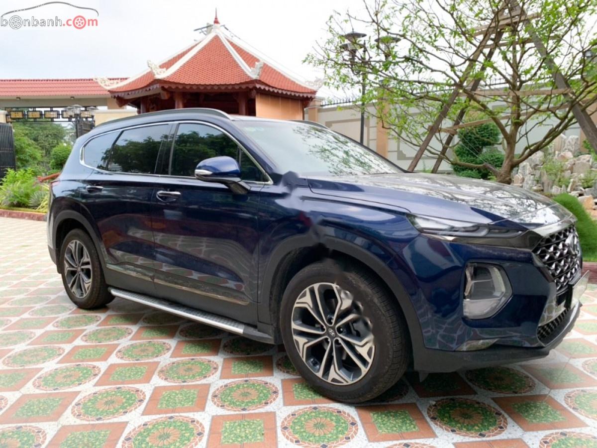 Hyundai Santa Fe 2019 - Cần bán gấp Hyundai Santa Fe năm 2019, màu xanh lam xe nguyên bản