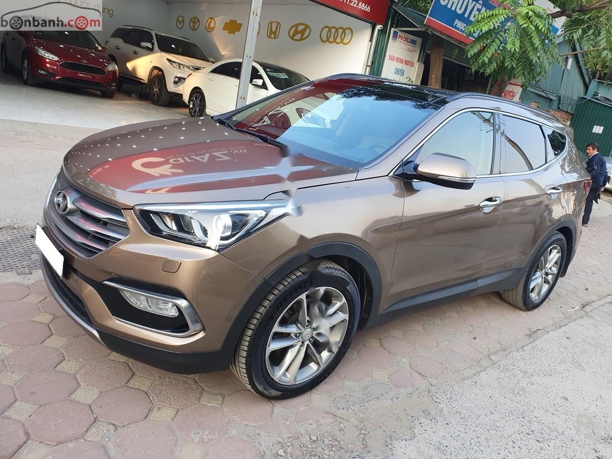 Hyundai Santa Fe   2016 - Bán ô tô Hyundai Santa Fe 2.2L 4WD đời 2016, màu nâu