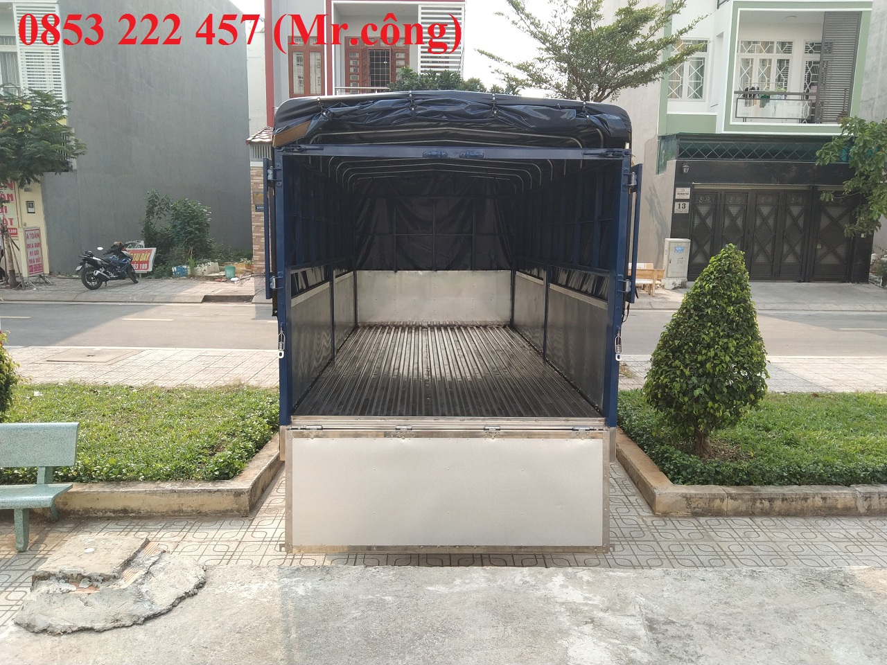N350   2019 - Cần bán xe JAC HFC N350 (3.5 tấn) - thùng bạt 4m3 năm 2019, màu xanh lam