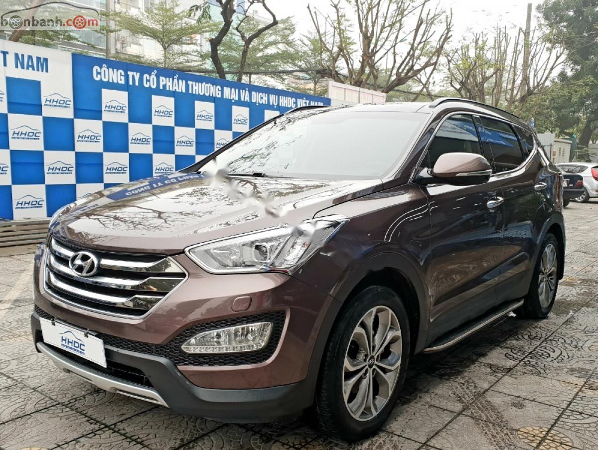 Hyundai Santa Fe 2.4L 4WD 2014 - Bán ô tô Hyundai Santa Fe 2.4L 4WD đời 2014, màu nâu, nhập khẩu