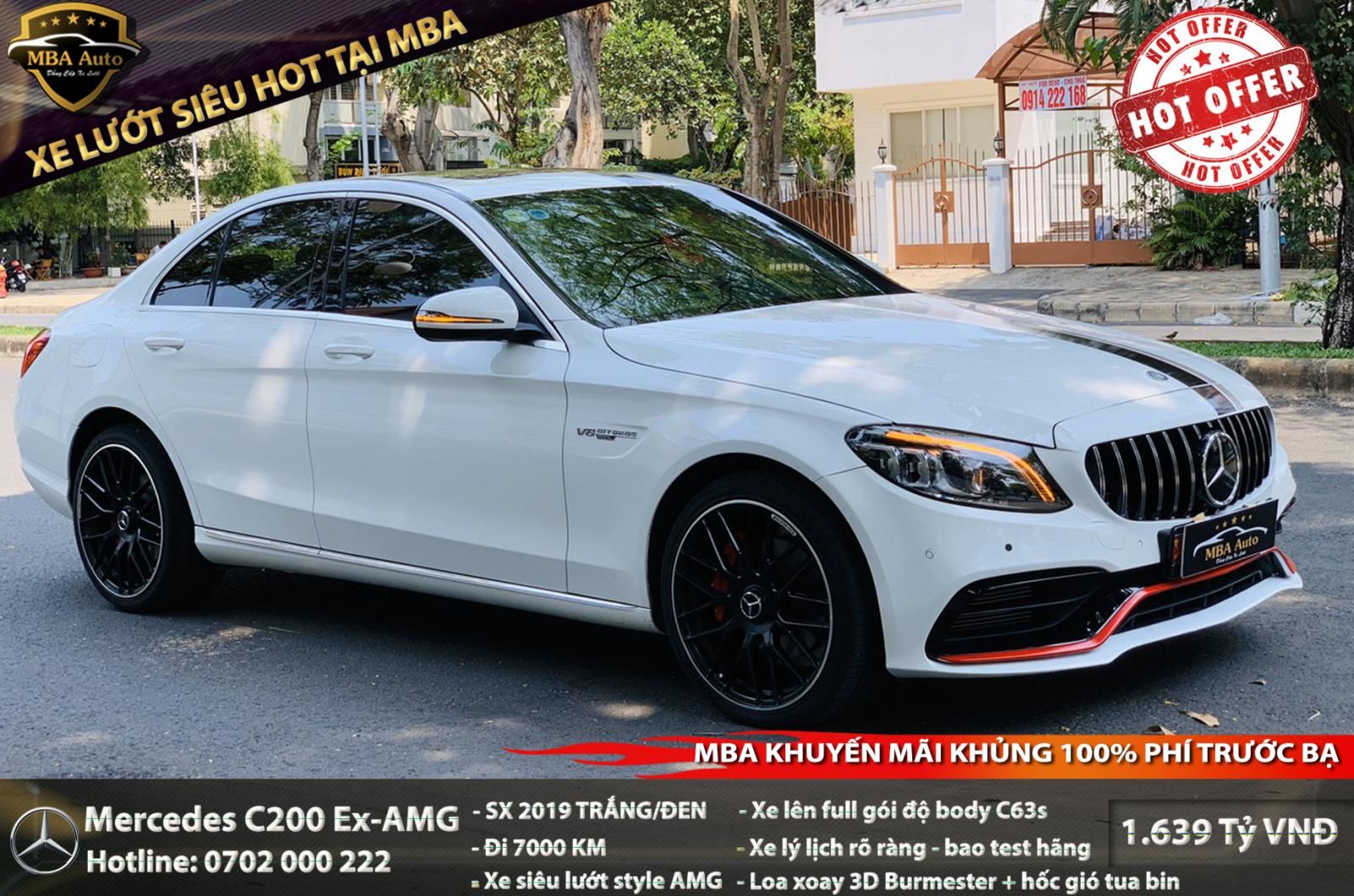 Mercedes-Benz C class C 200 Exclusive 2019 - Bán xe lướt Mercedes C 200 Exclusive năm sản xuất 2019, màu trắng