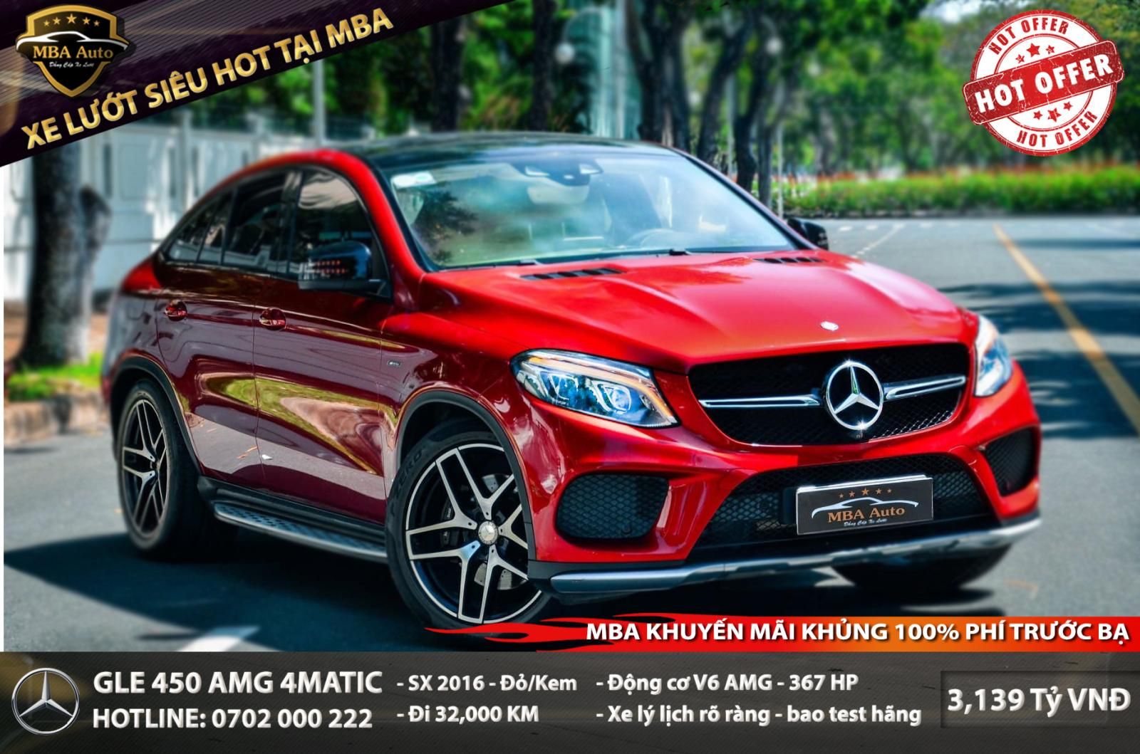 Mercedes-Benz GLE-Class 2016 - Siêu phẩm giá rẻ với chiếc Mercedes-Benz GLE 450, đời 2016, màu đỏ, giao xe nhanh