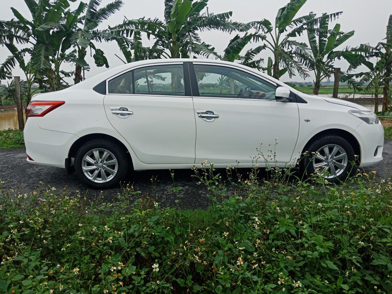 Toyota Vios 2014 - Gia đình cần bán Toyota Vios sản xuất 2014, màu trắng, mới đi được 10.000km