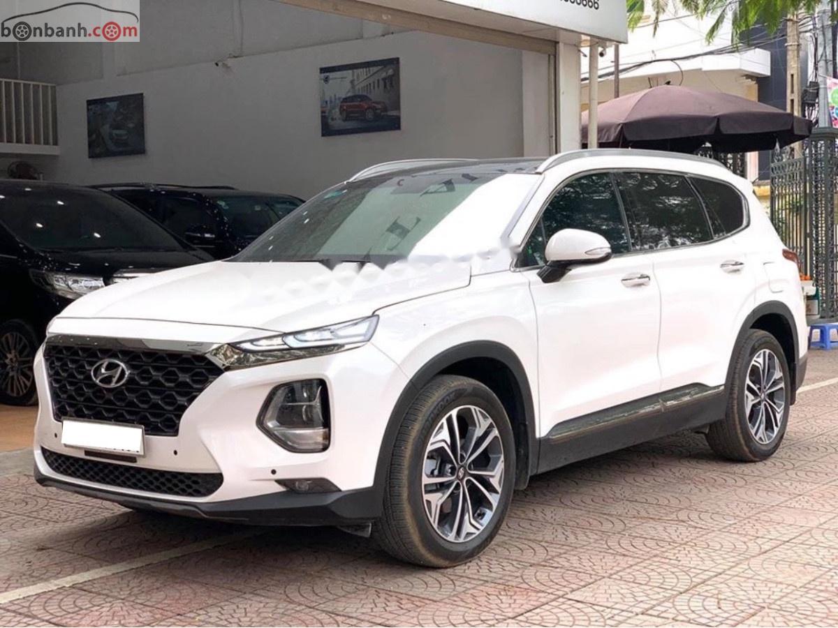 Hyundai Santa Fe   2019 - Cần bán xe Hyundai Santa Fe 2.4 Premium 2019, màu trắng như mới