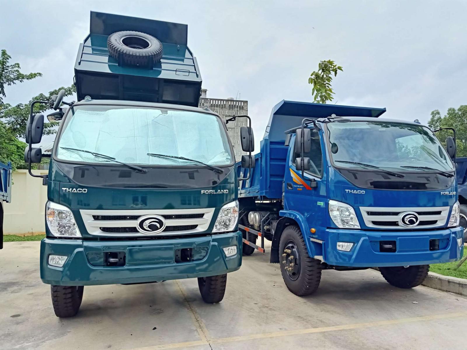 Thaco FORLAND FD650.E4 2019 - Xe ben 6,5 tấn thùng 5 khối ga cơ – ga điện,  xe ben Bà Rịa Vũng Tàu giá rẻ chở VLXD, xi măng, cát đá