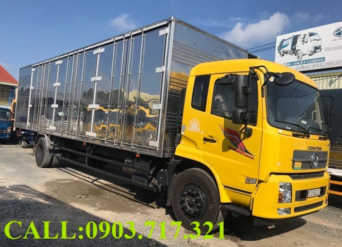 Xe tải 5 tấn - dưới 10 tấn 2019 - Bán trả góp xe tải DongFeng B180 thùng dài 9m7/ Xe Dongfeng B180 thùng kín dài 9m7