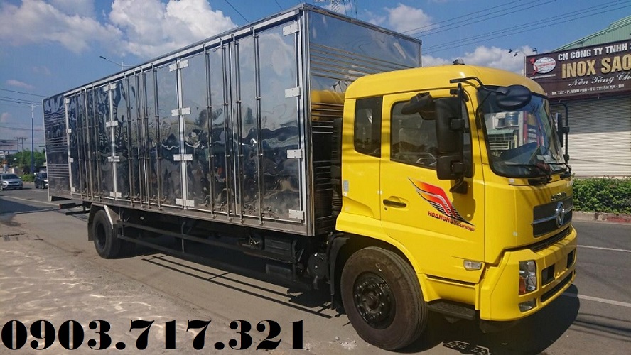 Xe tải 5 tấn - dưới 10 tấn 2019 - Bán trả góp xe tải DongFeng B180 thùng dài 9m7/ Xe Dongfeng B180 thùng kín dài 9m7