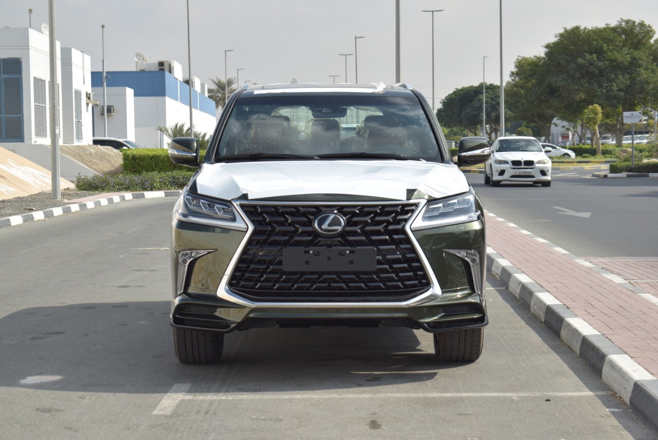 Lexus LX Super Sport S 2021 - Bán xe Lexus LX570 Super Sport S màu xanh bộ đội nội thất nâu da bò, bản Trung Đông, xe sản xuất 2021 mới 100%