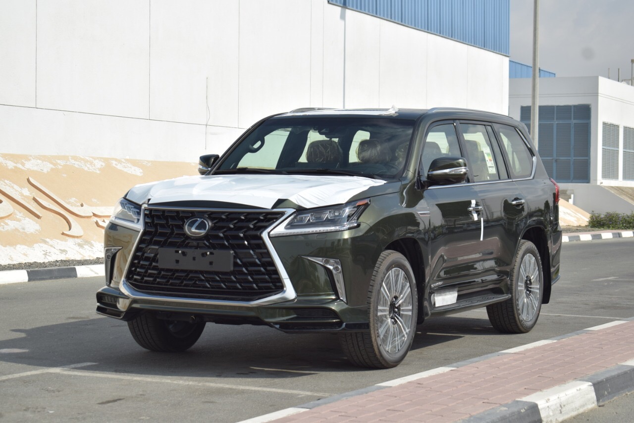 Lexus LX Super Sport S 2021 - Bán xe Lexus LX570 Super Sport S màu xanh bộ đội nội thất nâu da bò, bản Trung Đông, xe sản xuất 2021 mới 100%