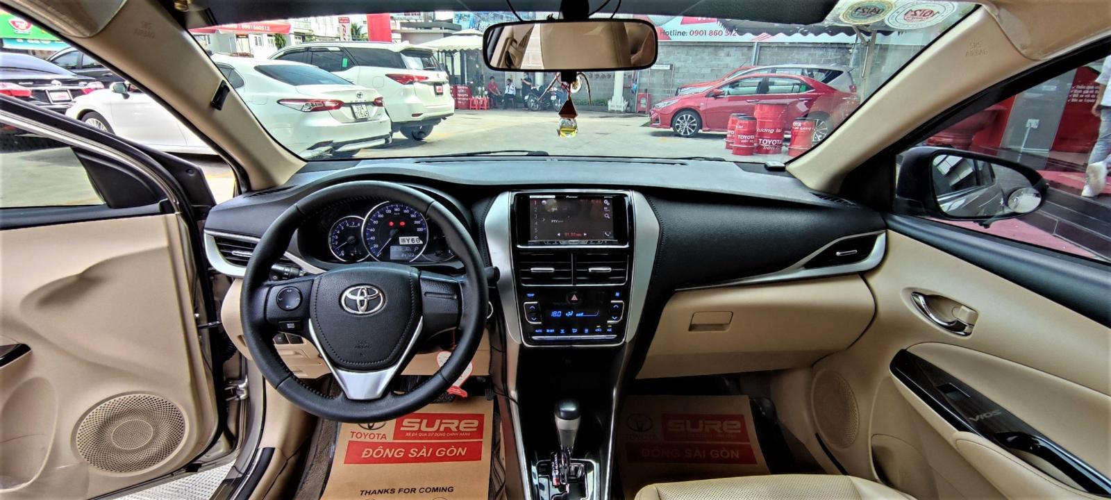 Toyota Vios 1.5G AT 2018 - Bán Toyota Vios 1.5G AT đời 2018, màu vàng, biển SG - chuẩn 84.000km - Gia đình xem xe thương lượng tiếp